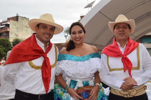 José Fabián Torres Celis, director ejecutivo CorpoSanpedro; Adriana Escobar Gómez, Contralora Departamental del Huila; Raúl Rivera Cortés, Secretario de Cultura.